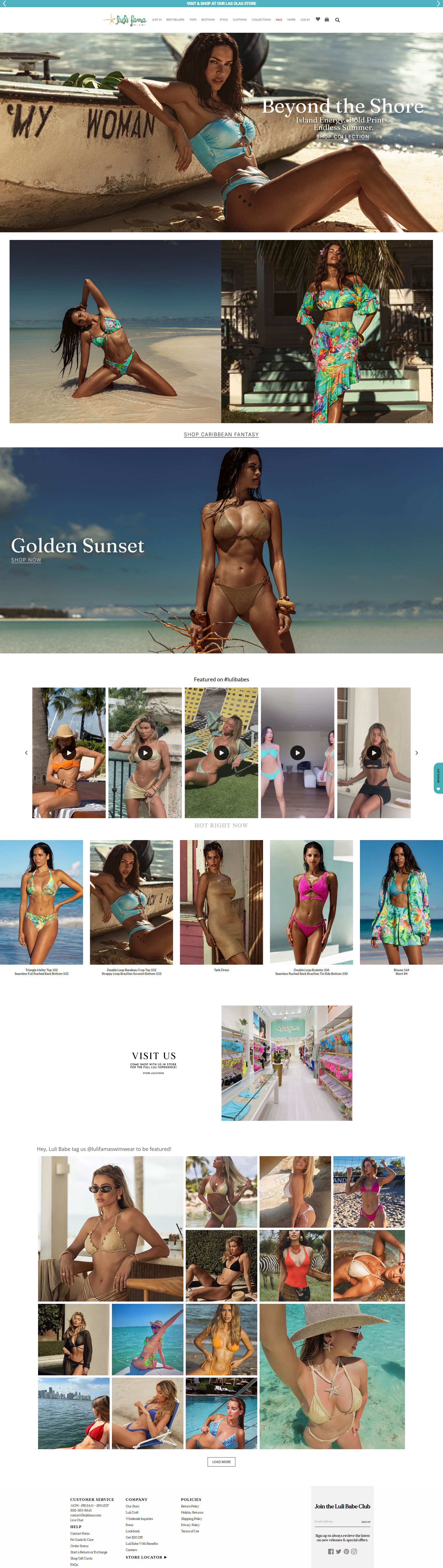 Luli Fama swimwear store full screenshot preview